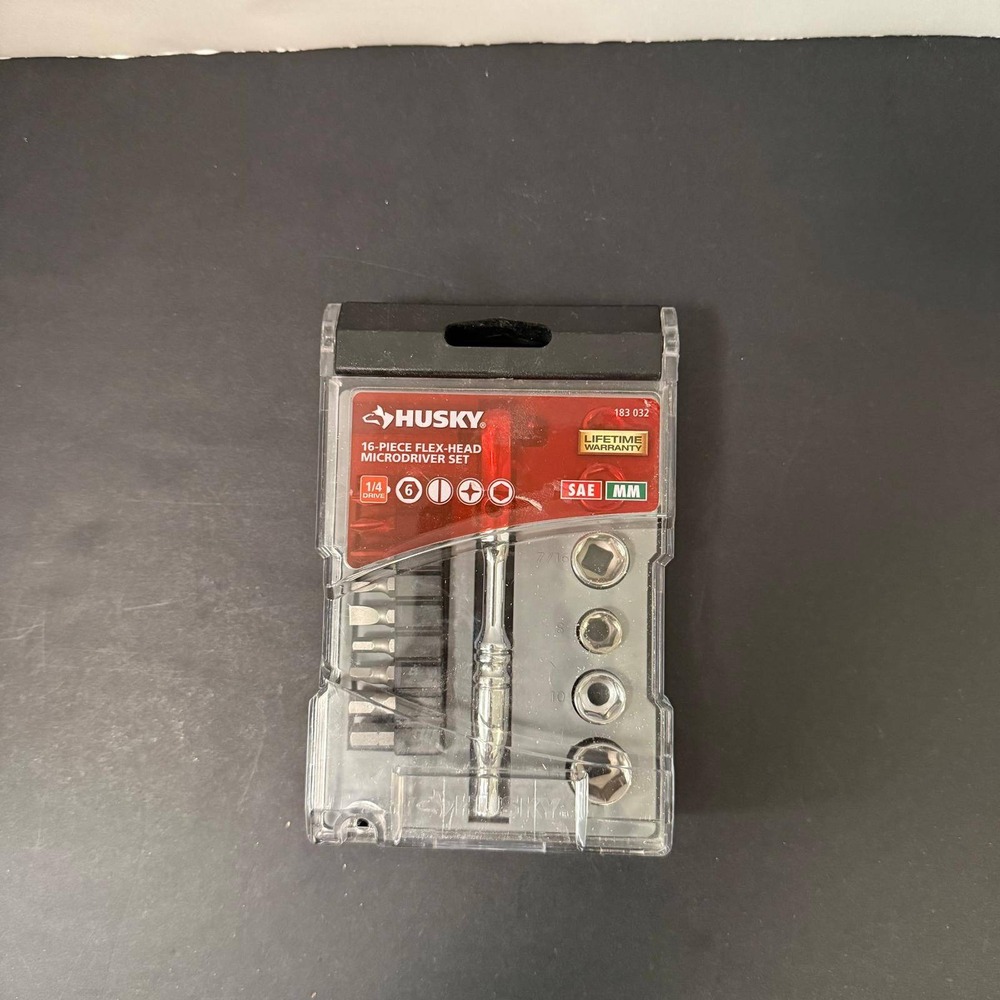 Husky 16 Piece Flex Head Microdriver Set 1/4 Drive SAE MM 183 032 HMDS16PC